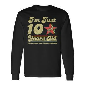 Leap Day 40 Years Old February 29Th 1980 Birthday Long Sleeve T-Shirt | Mazezy