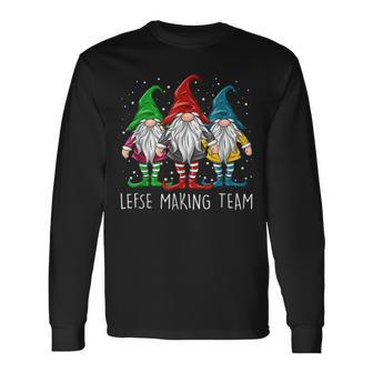 Lefse Rolling Team Christmas Baking Tomte Gnome Xmas Men Women Long Sleeve T-shirt Graphic Print Unisex - Seseable