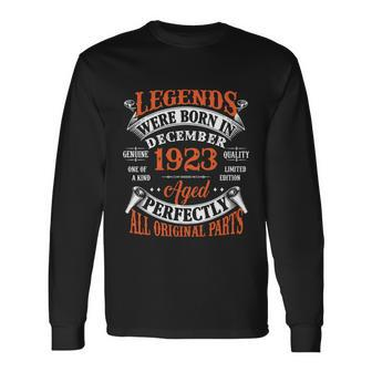 Legend 1923 Vintage 100Th Birthday Born In December 1923 Long Sleeve T-Shirt - Monsterry AU