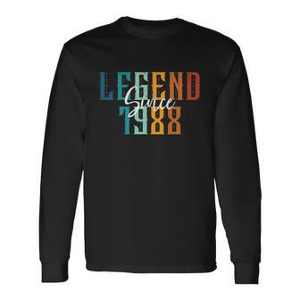 Legend Since 1988 Vintage Typography Long Sleeve T-Shirt - Monsterry UK