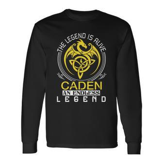 The Legend Is Alive Caden Name Long Sleeve T-Shirt - Seseable