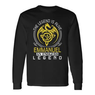 The Legend Is Alive Emmanuel Name Long Sleeve T-Shirt - Seseable