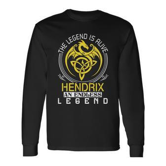 The Legend Is Alive Hendrix Name Long Sleeve T-Shirt - Seseable