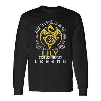 The Legend Is Alive Lily Name Long Sleeve T-Shirt - Seseable