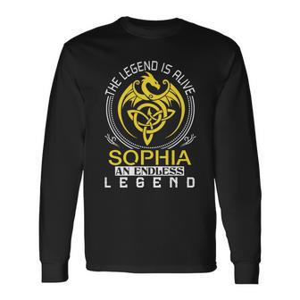 The Legend Is Alive Sophia Name Long Sleeve T-Shirt - Seseable
