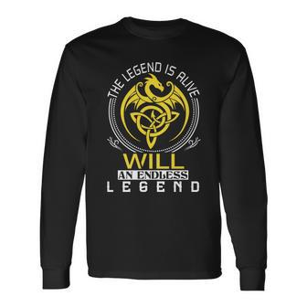 The Legend Is Alive Will Name Long Sleeve T-Shirt - Seseable
