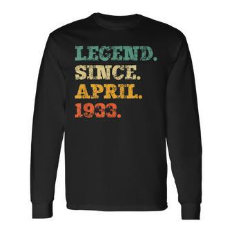 Legend Since April 1933 90Th Birthday 90 Years Old Long Sleeve T-Shirt T-Shirt | Mazezy