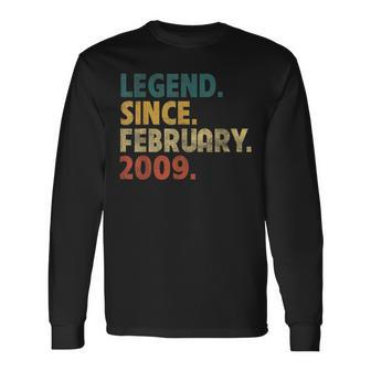 Legend Since February 2009 14Th Birthday 14 Year Old Long Sleeve T-Shirt - Seseable