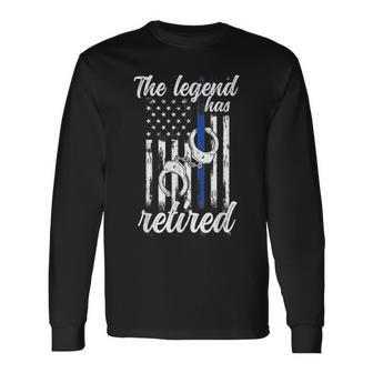 The Legend Has Retired Police Officer Retirement Vintage Long Sleeve T-Shirt - Seseable