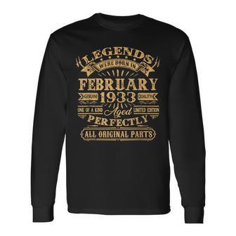 Legenden Februar 1933 - 90. Geburtstag Mann Langarmshirts, Retro Design - Seseable