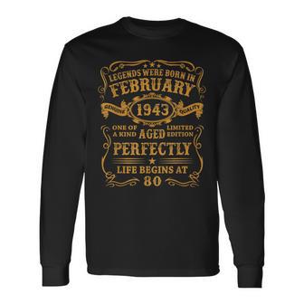 Legenden Februar 1943 Geboren, 80. Geburtstag Mann V8 Langarmshirts - Seseable