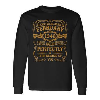 Legenden Februar 1948 Herren Langarmshirts - 75. Geburtstag Geschenkidee - Seseable