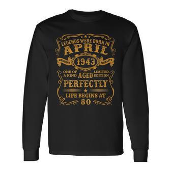 Legenden Wurden Im April 1943 Geschenk 80 Geburtstag Mann V6 Langarmshirts - Seseable