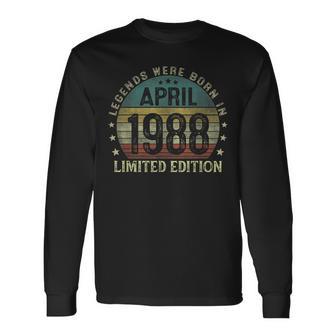 Legenden Wurden Im April 1988 Geschenk 35 Geburtstag Mann V6 Langarmshirts - Seseable