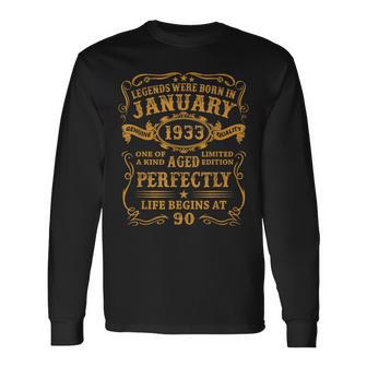 Legenden Wurden Im Januar 1933 Geschenk 90 Geburtstag Mann V8 Langarmshirts - Seseable