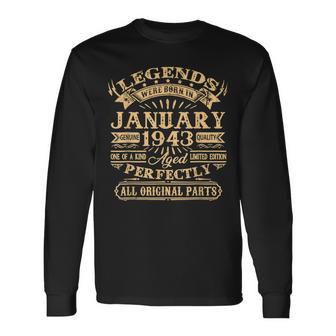 Legenden Wurden Im Januar 1943 Geschenk 80 Geburtstag Mann V2 Langarmshirts - Seseable