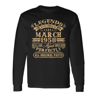 Legenden Wurden Im März 1958 Geschenk 65 Geburtstag Mann V7 Langarmshirts - Seseable