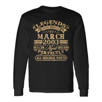 Legenden Wurden Im März 2003 Geschenk 20 Geburtstag Mann V8 Langarmshirts - Seseable