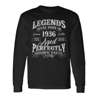 Legends Were Born In 1936 Year Of Birth Birthday Long Sleeve T-Shirt | Mazezy