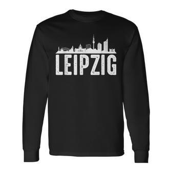 Leipzig Skyline Geschenk Stadt Für Leipziger Langarmshirts - Seseable