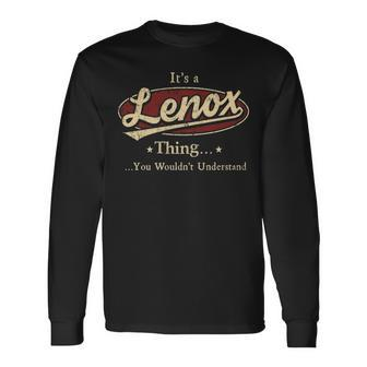 Lenox Personalized Name Gifts Name Print S S With Name Lenox Men Women Long Sleeve T-shirt Graphic Print Unisex - Seseable