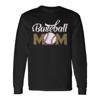 Leopard Baseball Mom Catcher Mom Life Long Sleeve T-Shirt | Mazezy