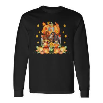 Leopard Pumpkin Print Plaid Gnomes Fall Autumn Thanksgiving V2 Men Women Long Sleeve T-Shirt T-shirt Graphic Print - Thegiftio UK