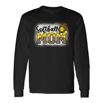 Leopard Softball Mom Softball Game Day Vibes Long Sleeve T-Shirt T-Shirt | Mazezy DE