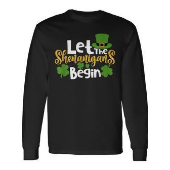 Let The Shenanigans Begin Irish St Patricks Day Costume Long Sleeve T-Shirt - Thegiftio UK