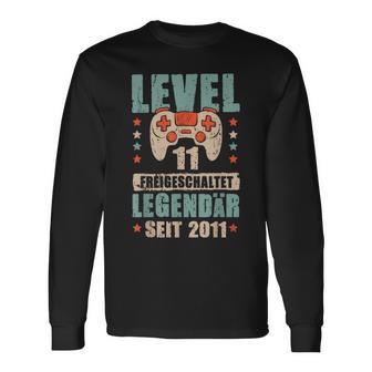 Level 11 Jahre Geburtstags Junge Gamer 2011 Geburtstag Langarmshirts - Seseable