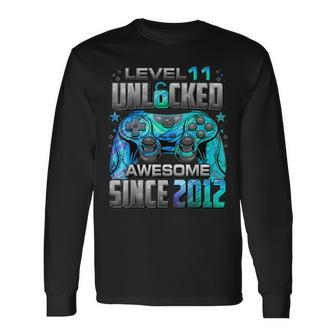 Level 11 Unlocked Awesome Since 2012 11Th Birthday Gaming Long Sleeve T-Shirt T-Shirt | Mazezy