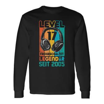 Level 17 Jahre Geburtstags Junge Gamer 2005 Geburtstag Langarmshirts - Seseable