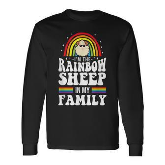 Lgbt Pride Rainbow Im The Rainbow Sheep In My Family Men Women Long Sleeve T-shirt Graphic Print Unisex - Seseable