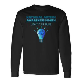 Light It Up Blue Autism Awareness Day Shirts 2019 Long Sleeve T-Shirt T-Shirt | Mazezy AU