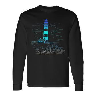 Lighthouse Seaside House Sailing Sea Beach Life Boating Long Sleeve T-Shirt T-Shirt | Mazezy
