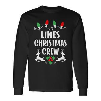 Lines Name Christmas Crew Lines Long Sleeve T-Shirt - Seseable