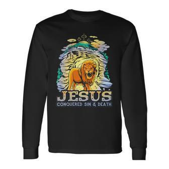 Lion Animal Christian Religion Long Sleeve T-Shirt - Seseable