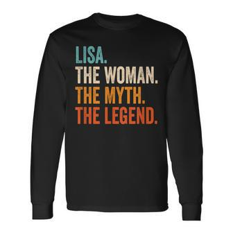 Lisa The Woman The Myth The Legend First Name Lisa Long Sleeve T-Shirt - Seseable