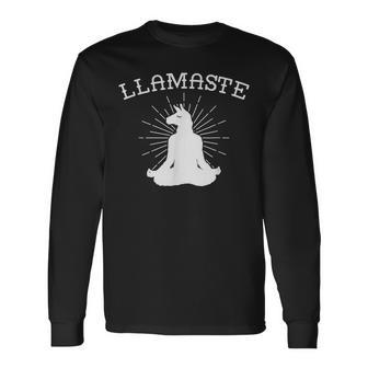 Llamaste Llama Funny Yoga Meditation Fit Animal Workout Gift Men Women Long Sleeve T-shirt Graphic Print Unisex - Seseable