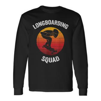 Longboarding Squad Vintage Longboard Long Sleeve T-Shirt | Mazezy