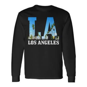 Los Angeles La Vintage California Los Angeles Long Sleeve T-Shirt T-Shirt | Mazezy