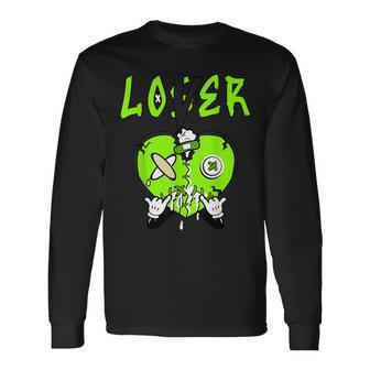 Loser Lover Heart Electric Green 6S Matching Long Sleeve T-Shirt T-Shirt | Mazezy