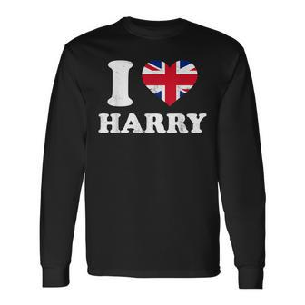 I Love Harry Cool Named Personalized Heart Long Sleeve T-Shirt - Seseable