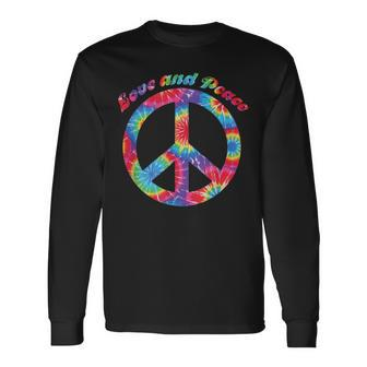 Love Peace 60Er 70Er Jahre Hippie Frieden Kostüm Tie Dye Langarmshirts - Seseable