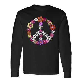 Love Peace Peace Sign 60S Retro Peace Long Sleeve T-Shirt - Seseable