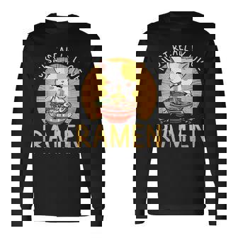 Love Ramen Japanese Noodles Kawaii Anime Cat V2 Men Women Long Sleeve T-Shirt T-shirt Graphic Print - Thegiftio