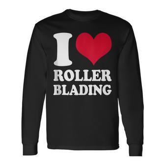 I Love Rollerblading Long Sleeve T-Shirt | Mazezy