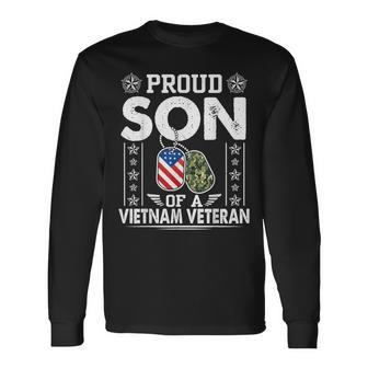 Lovely Proud Son Of A Vietnam Veteran Mom Dad Men Women Long Sleeve T-shirt Graphic Print Unisex - Seseable