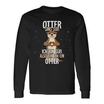 Lustiges Otter Langarmshirts: Ich Bin Süß, Also Bin Ich Ein Otter - Schwarz - Seseable