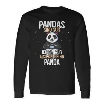 Lustiges Panda Langarmshirts: Pandas sind süß - Ich bin ein Panda - Schwarz - Seseable
